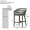 PURPLE LEAF Outdoor Bar Stools Counter Stools Rattan Bar Stools Chair Set of 2 with Backrest for Indoor or Outdoor, Kitchen lsland