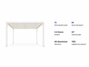 PURPLE LEAF Caesar LED Louvered Pergola with Integrated Solar Strip Lights Adjustable Aluminum Louvers Wind Resistant Pergolas for Patio Dining Deck Garden Yard White