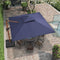 PURPLE LEAF Double Top 9 / 10 / 11 / 12 ft Square Aluminum Sun Umbrellas in Wood Color - Purple Leaf Garden