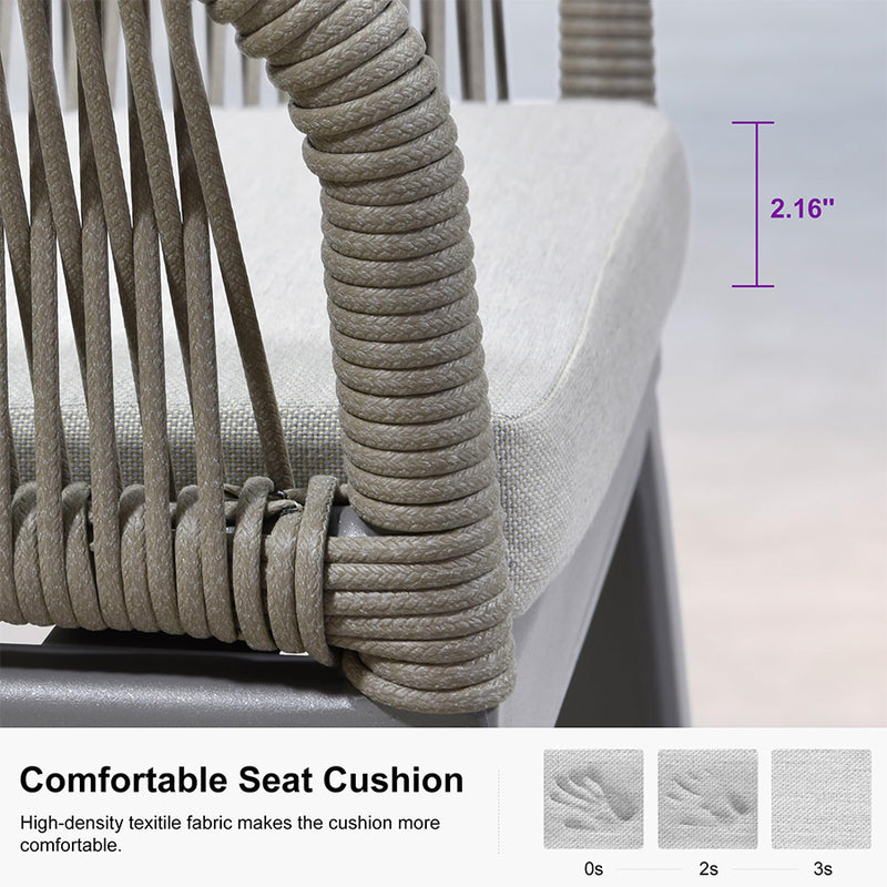 PURPLE LEAF Modern Bar Stools Set of 2, Aluminum Bar Stool with Cushion for Indoor and Outdoor, Kitchen Island
