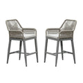 PURPLE LEAF Modern Bar Stools Set of 2, Aluminum Bar Stool with Cushion for Indoor and Outdoor, Kitchen Island
