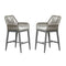 PURPLE LEAF Modern Bar Stools Set of 2, Aluminum Bar Stool with Cushion for Indoor and Outdoor, Kitchen Island