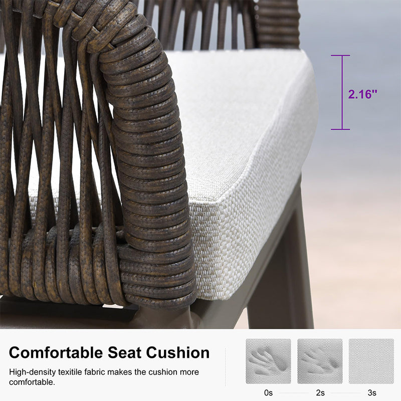PURPLE LEAF Modern Bar Stools Set of 2, Aluminum Bar Stool with Cushion for Indoor and Outdoor, Kitchen Island