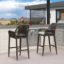 PURPLE LEAF Modern Bar Stools Set of 2, Aluminum Bar Stool with Cushion for Indoor and Outdoor, Kitchen Island