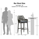 PURPLE LEAF Modern Bar Stools Set of 2, Aluminum Bar Stool with Cushion for Indoor and Outdoor, Kitchen Island