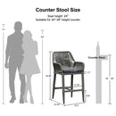 PURPLE LEAF Modern Bar Stools Set of 2, Aluminum Bar Stool with Cushion for Indoor and Outdoor, Kitchen Island