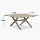 PURPLE LEAF Outdoor Dining Table Sleek Aluminum Frame Modern Outdoor Table for Deck Backyard Dining Gatherings