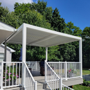 PURPLE LEAF Athena Louvered Pergola Modern White Pergola with Adjustable Roof for Deck Backyard Garden