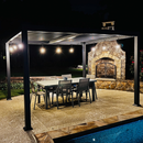 PURPLE LEAF Caesar Outdoor Louvered Pergola Patio Sun Shade Shelter with Adjustable Hardtop Patio Pergola Grey