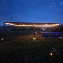 PURPLE LEAF Caesar Solar Louvered Pergola with LED Strip Lights and Control Panel Aluminum Outdoor Pergola with Adjustable Roof for Patio Deck Garden Yard Gray