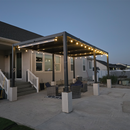 PURPLE LEAF Caesar Louvered Pergola with Yellow String Lights Patio Aluminum Pergola with Independent Adjustable Rainproof Roof Hardtop Pergola for Outdoor Deck Garden Yard