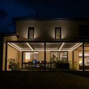 PURPLE LEAF Caesar Solar Louvered Pergola with LED Strip Lights and Control Panel Aluminum Outdoor Pergola with Adjustable Roof for Patio Deck Garden Yard Gray