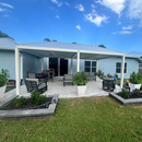 PURPLE LEAF Athena Louvered Pergola Modern White Pergola with Adjustable Roof for Deck Backyard Garden