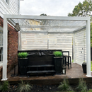 PURPLE LEAF Athena Louvered Pergola White Outdoor Aluminum Pergola with Roller Blind Adjustable Gazebo for Patio Deck Garden