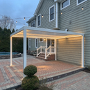 PURPLE LEAF Athena Louvered Pergola White Outdoor Aluminum Pergola with Strip Lights Adjustable Gazebo for Patio Deck Garden