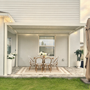 PURPLE LEAF Athena Louvered Pergola Modern White Pergola with Adjustable Roof for Deck Backyard Garden