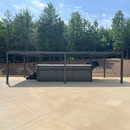 PURPLE LEAF Caesar Solar Louvered Pergola with LED Strip Lights and Control Panel Aluminum Outdoor Pergola with Adjustable Roof for Patio Deck Garden Yard Gray