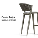 PURPLE LEAF Counter Height Bar Stool Set of 2 Outdoor Stool Chair with Footrest Patio Bar Height Stools Rattan Barstools for Outdoor or Indoor