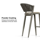 PURPLE LEAF Counter Height Bar Stool Set of 2 Outdoor Stool Chair with Footrest Patio Bar Height Stools Rattan Barstools for Outdoor or Indoor