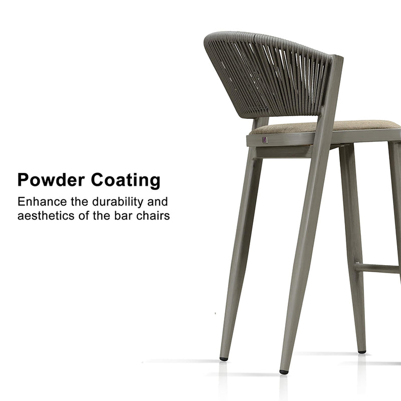 PURPLE LEAF Counter Height Bar Stool Set of 2 Outdoor Stool Chair with Footrest Patio Bar Height Stools Rattan Barstools for Outdoor or Indoor