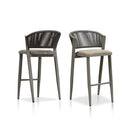 PURPLE LEAF Counter Height Bar Stool Set of 2 Outdoor Stool Chair with Footrest Patio Bar Height Stools Rattan Barstools for Outdoor or Indoor