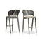 PURPLE LEAF Counter Height Bar Stool Set of 2 Outdoor Stool Chair with Footrest Patio Bar Height Stools Rattan Barstools for Outdoor or Indoor