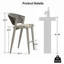 PURPLE LEAF Counter Height Bar Stool Set of 2 Outdoor Stool Chair with Footrest Patio Bar Height Stools Rattan Barstools for Outdoor or Indoor