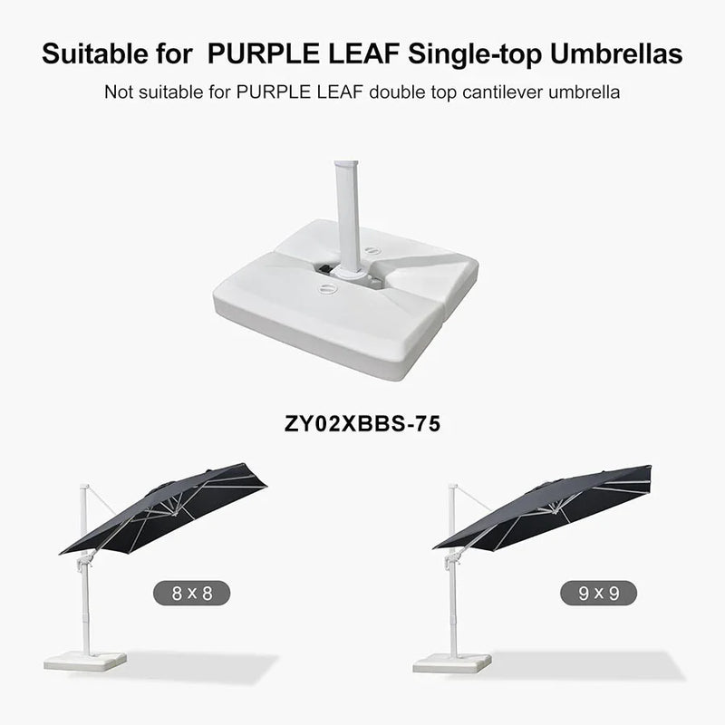 PURPLE LEAF OPEN BOX White Patio Cantilever Umbrella Base ZY02XBBS