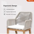 PURPLE LEAF 2 Pieces  Sunbrella Patio Dining Chairs with All-Weather Wicker Back and Comfortable Cushions for Deck, Garden, Kitchen