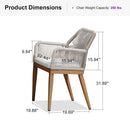 PURPLE LEAF 2 Pieces  Sunbrella Patio Dining Chairs with All-Weather Wicker Back and Comfortable Cushions for Deck, Garden, Kitchen