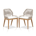 PURPLE LEAF 2 Pieces  Sunbrella Patio Dining Chairs with All-Weather Wicker Back and Comfortable Cushions for Deck, Garden, Kitchen