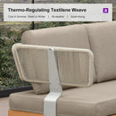 PURPLE LEAF Sicilia L-Shaped Modular Outdoor Sectional with Sunbrella Taupe Cushions Flexible Layout for Modern Patio Corner Lounge
