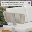 PURPLE LEAF Sicilia L-Shaped Modular Outdoor Sectional with Sunbrella White Cushions Flexible Layout for Minimalist Modern Patio