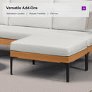 PURPLE LEAF Sicilia L-Shaped Modular Outdoor Sectional with Sunbrella White Cushions Flexible Layout for Minimalist Modern Patio