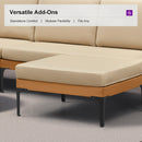 PURPLE LEAF Sicilia L-Shaped Modular Outdoor Sectional with Sunbrella Khaki Cushions Flexible Layout for Poolside Casual Lounge