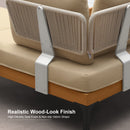 PURPLE LEAF Sicilia L-Shaped Modular Outdoor Sectional with Sunbrella Khaki Cushions Flexible Layout for Poolside Casual Lounge