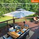 PURPLE LEAF SUNBRELLA Cantilever Umbrella Deluxe Wood Pattern Patio Umbrella