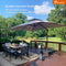 PURPLE LEAF SUNBRELLA Cantilever Umbrella Deluxe Wood Pattern Patio Umbrella