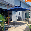 PURPLE LEAF SUNBRELLA Cantilever Umbrella Deluxe Wood Pattern Patio Umbrella
