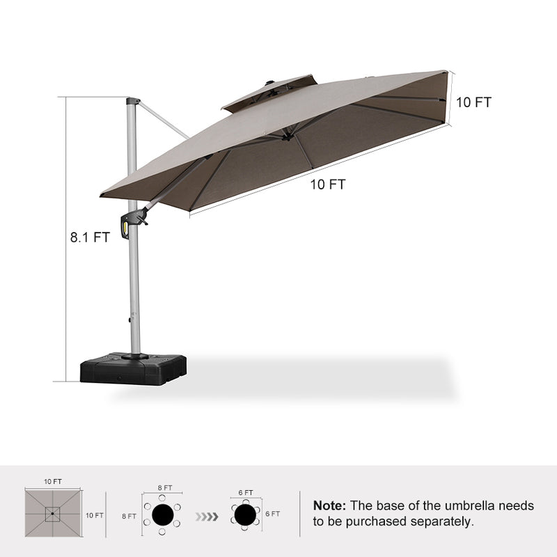 PURPLE LEAF Premium Patio Umbrella Classic SUNBRELLA Cantilever Umbrellas