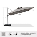 Clearance - PURPLE LEAF OPEN BOX Premium Patio Umbrella Classic SUNBRELLA Cantilever Umbrellas