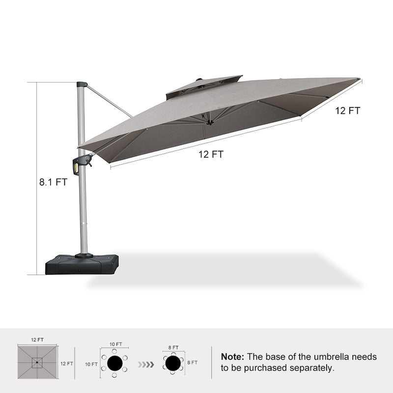 PURPLE LEAF Premium Patio Umbrella Classic SUNBRELLA Cantilever Umbrellas