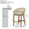 PURPLE LEAF Outdoor Bar Stools Counter Stools Rattan Bar Stools Chair Set of 2 with Backrest for Indoor or Outdoor, Kitchen lsland