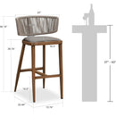 PURPLE LEAF Outdoor Bar Stools Set of 2, Aluminum Frame, Cradle back, Height Stools Chair