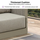 PURPLE LEAF Sanori Symmetrical Patio Conversation Set with Beige Ottoman and Cushions for Backyard or Porch