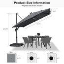 PURPLE LEAF LED Economical 10ft Patio Umbrellas Outdoor Umbrella with Lights