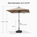 PURPLE LEAF Crank and Tilt Rectangular Outdoor Patio Market Umbrella with Base