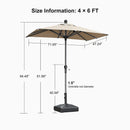 PURPLE LEAF Crank and Tilt Rectangular Outdoor Patio Market Umbrella with Base