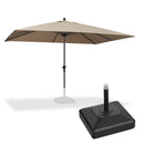 PURPLE LEAF Aluminum Patio Table Umbrella Heavy Duty Market Umbrella with Base