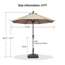 PURPLE LEAF Round Tilting Patio Umbrella with Base, Milan Porch Table Umbrella